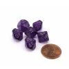 Dice>Luminary Borealis 10mm Mini Tens D10 Dice, 6 Pieces - Royal Purple with Gold - Your Source for Gaming Essentials