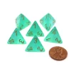 Dice>Luminary Borealis 18mm 4 Sided D4 Dice, 6 Pieces - Light Green with Gold Numbers - Your Source for Gaming Essentials