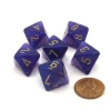 Dice>Luminary Borealis 15mm 8 Sided D8 Dice, 6 Piece - Royal Purple with Gold Numbers - Your Source for Gaming Essentials