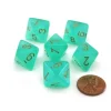 Dice>Luminary Borealis 15mm 8 Sided D8 Dice, 6 Pieces - Light Green with Gold Numbers - Your Source for Gaming Essentials
