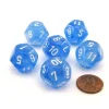 Dice>Luminary Borealis 18mm 12 Sided D12 Dice, 6 Pieces - Sky Blue with White Numbers - Your Source for Gaming Essentials