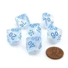Dice>Luminary Borealis 16mm Tens D10 (00-90) Dice, 6 Pieces - Icicle with Light Blue - Your Source for Gaming Essentials