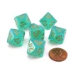 Dice>Luminary Borealis 16mm Tens D10 (00-90) Dice, 6 Pieces - Light Green with Gold - Your Source for Gaming Essentials
