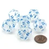 Dice>Luminary Borealis 20 Sided D20 Dice, 6 Pieces - Icicle with Light Blue Numbers - Your Source for Gaming Essentials