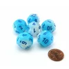 Dice>Luminary Gemini 18mm D12 Dice, 6 Pieces - Pearl Turquoise-White with Blue - Your Source for Gaming Essentials