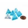 Dice>Luminary Gemini 18mm D4 Dice, 6 Pieces - Pearl Turquoise-White with Blue - Your Source for Gaming Essentials