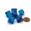 Dice>Luminary Gemini 15mm 8 Sided D8 Dice, 6 Pieces - Blue-Blue with Light Blue - Your Source for Gaming Essentials