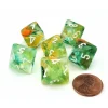 Dice>Luminary Nebula 15mm D8 Chessex Dice, 6 Pieces - Spring with White Numbers - Your Source for Gaming Essentials