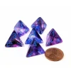 Dice>Luminary Nebula 18mm D4 Chessex Dice, 6 Pieces - Nocturnal with Blue Numbers - Your Source for Gaming Essentials