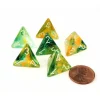 Dice>Luminary Nebula 18mm D4 Chessex Dice, 6 Pieces - Spring with White Numbers - Your Source for Gaming Essentials