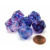 Dice>Luminary Nebula 20mm D20 Chessex Dice, 6 Pieces - Nocturnal with Blue Numbers - Your Source for Gaming Essentials
