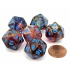 Dice>Luminary Nebula 20mm D20 Chessex Dice, 6 Pieces - Primary with Blue Numbers - Your Source for Gaming Essentials