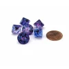 Dice>Luminary Nebula 10mm Mini Tens D10 Dice, 6 Pieces - Nocturnal with Blue Numbers - Your Source for Gaming Essentials