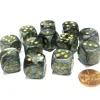 Dice>Lustrous 16mm D6 Chessex Dice Block (12 Dice) - Black with Gold Pips - Your Source for Gaming Essentials