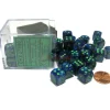 Dice>Lustrous 12mm D6 Chessex Dice Block (36 Dice) - Dark Blue with Green - Your Source for Gaming Essentials