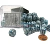 Dice>Lustrous 12mm D6 Chessex Dice Block (36 Dice) - Slate with White Pips - Your Source for Gaming Essentials