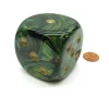 Dice>Lustrous 50mm Huge Large D6 Chessex Dice, 1 Piece - Green with Gold Pips - Your Source for Gaming Essentials