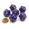 Dice>Lustrous 20 Sided D20 Chessex Dice, 6 Pieces - Purple with Gold Numbers - Your Source for Gaming Essentials
