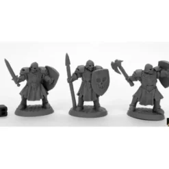 Tabletop Miniatures>Maggotcrown Men at Arms (3) #44034 Bones Black Unpainted Plastic - Your Source for Gaming Essentials