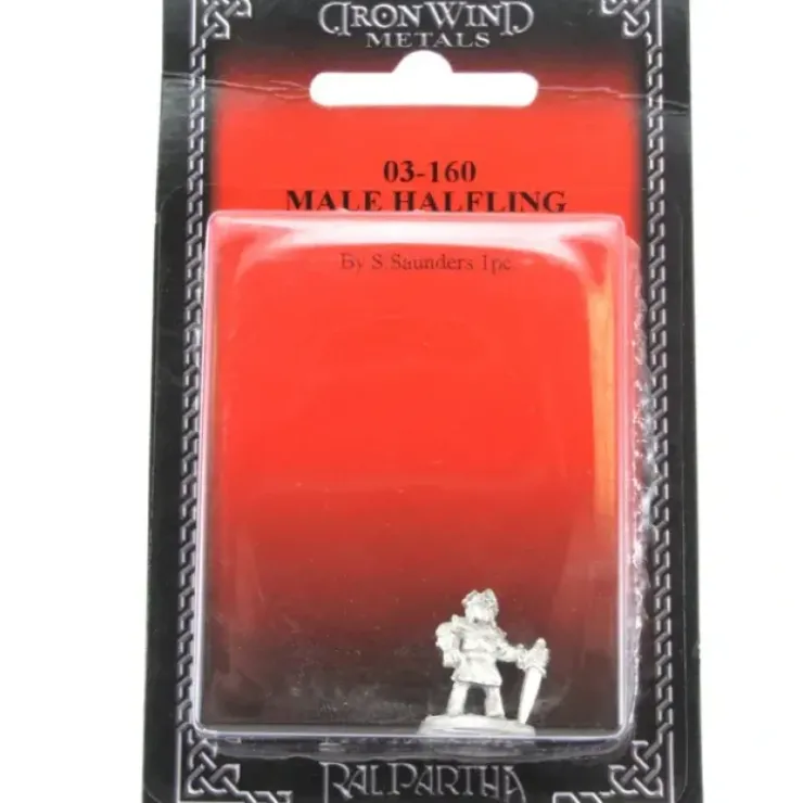 Tabletop Miniatures>Male Halfling Fighter #03-160 Classic Ral Partha Fantasy RPG Metal Figure - Your Source for Gaming Essentials