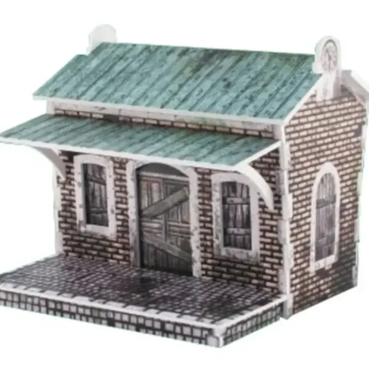 Tabletop Miniatures>Malifaux Scenery Train Halt Building (Color Edition) #MF007 Unpainted Miniature - Your Source for Gaming Essentials