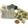 Dice>Marble 12mm D6 Chessex Dice Block (36 Dice) - Ivory with Black Pips - Your Source for Gaming Essentials
