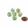 Dice>Marble 12mm Mini 20 Sided D20 Dice, 6 Pieces - Green with Dark Green Numbers - Your Source for Gaming Essentials