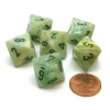 Dice>Marble 15mm 8 Sided D8 Chessex Dice, 6 Pieces - Green with Dark Green - Your Source for Gaming Essentials