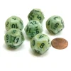Dice>Marble 18mm 12 Sided D12 Chessex Dice, 6 Pieces - Green with Dark Green - Your Source for Gaming Essentials