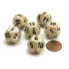 Dice>Marble 18mm 12 Sided D12 Chessex Dice, 6 Pieces - Ivory with Black - Your Source for Gaming Essentials