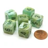 Dice>Marble 15mm 6-Sided D6 Numbered Chessex Dice, 6 Pieces - Green with Dark Green - Your Source for Gaming Essentials