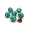 Dice>Marble 20 Sided D20 Chessex Dice, 6 Pieces - Oxi-Copper with White Numbers - Your Source for Gaming Essentials