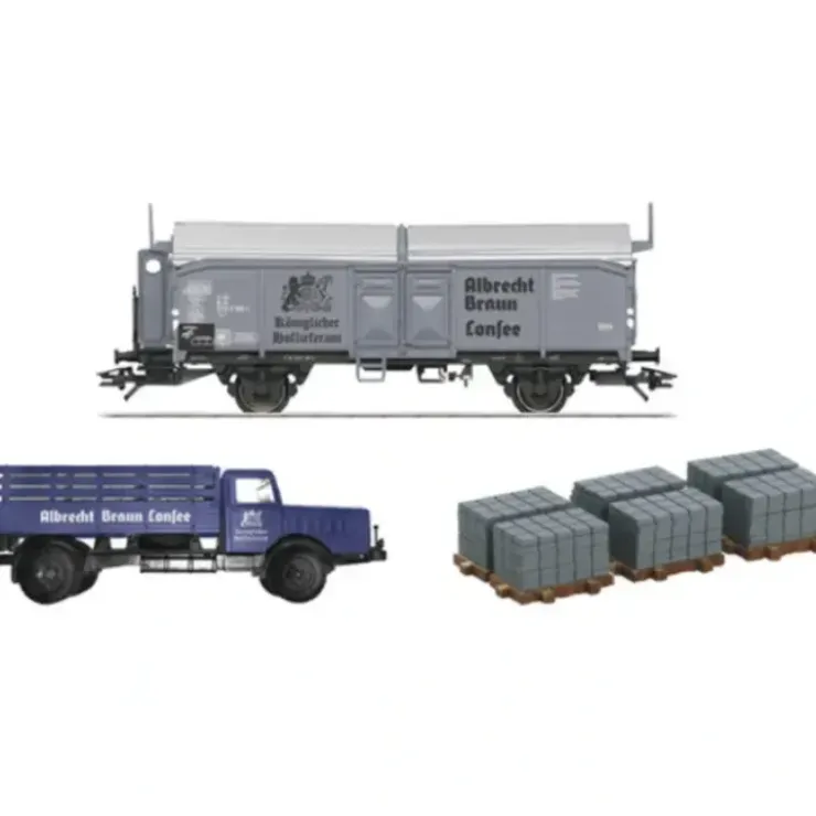 Marklin 48113 HO Albrecht Braun 2013 Museum Freight Car & Cargo Truck Set - Your Source for Gaming Essentials