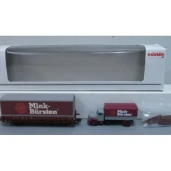 Marklin 48112 HO Mink-Bursten Flatcar with Container and Delivery Truck - Your Source for Gaming Essentials