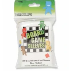 Cards>Medium Size 57x89mm Clear Board Game Sleeves (100) - Your Source for Gaming Essentials