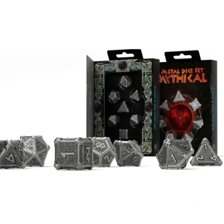 Dice>Metal 7 Piece Polyhedral Dice Set - Mythical - Your Source for Gaming Essentials