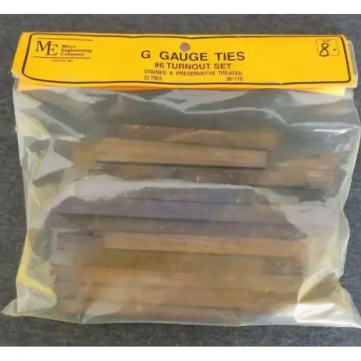 Micro Engineering 36-110 G # 6 Turnout Set Weathered Ties (Pack of 32) - Your Source for Gaming Essentials