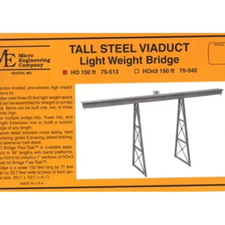 Micro Engineering 75-513 HO 150'''' Long Light Weight Steel Viaduct Bridge Kit - Your Source for Gaming Essentials
