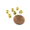 Dice>Micro Metal 5mm Gold Colored Chessex Dice, 6 Pieces - D6 - Your Source for Gaming Essentials