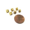 Dice>Micro Metal 5mm Gold Colored Chessex Dice, 6 Pieces - D8 - Your Source for Gaming Essentials