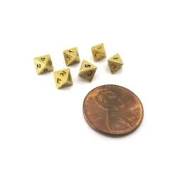 Dice>Micro Metal 5mm Gold Colored Chessex Dice, 6 Pieces - D8 - Your Source for Gaming Essentials