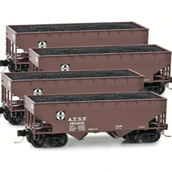 Micro-Trains 99300094 N ATSF 33' 2-Bay Side Hopper w/Load Runner Pack (Set of 4) - Your Source for Gaming Essentials* Trains