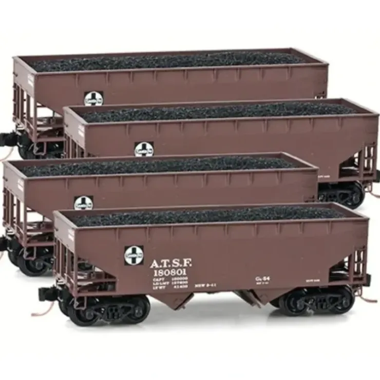 Micro-Trains 99300094 N ATSF 33' 2-Bay Side Hopper w/Load Runner Pack (Set of 4) - Your Source for Gaming Essentials* Trains