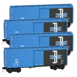 Micro-Trains 99300103 N B&M 40' Single-Door Boxcar Runner Pack (Set of 4) - Your Source for Gaming Essentials* Trains