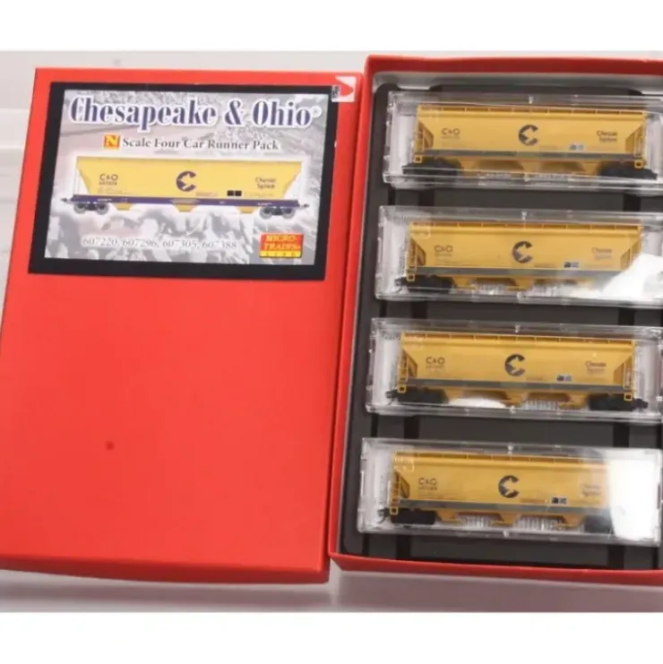 Micro-Trains 99300074 N C&O 3-Bay ACF Hopper Runner Pack (Set of 4) - Your Source for Gaming Essentials* Trains