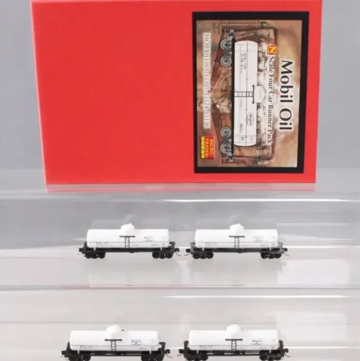 Micro-Trains 99300046 N Mobil Oil 39' Single Dome Tank Car (Set of 4) - Your Source for Gaming Essentials* Trains