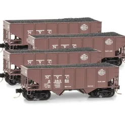Micro-Trains 99300099 N New York Central H-5 33' RS Hopper w/Coal (Set of 4) - Your Source for Gaming Essentials* Trains
