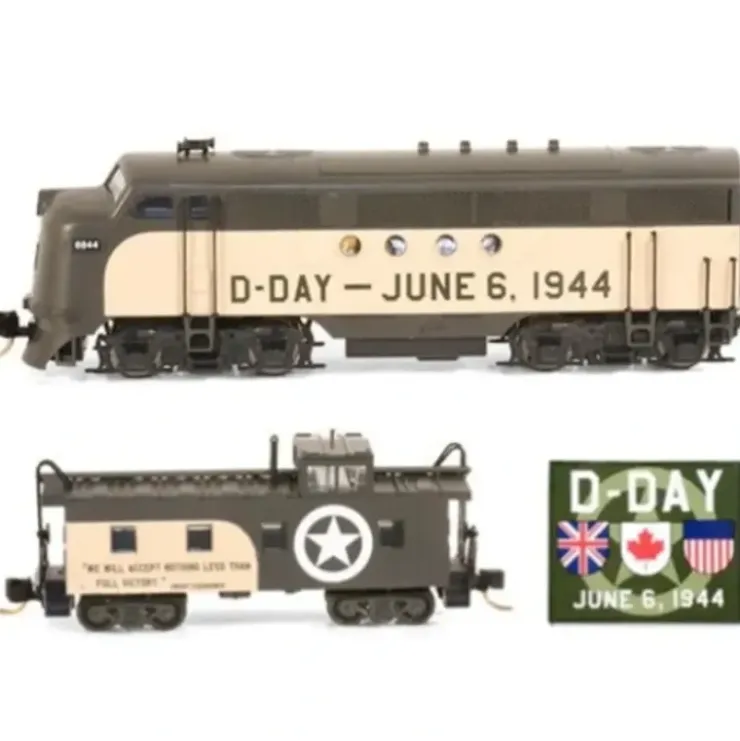 Micro-Trains 99321101 N Scale D-Day Commemorative Locomotive & Caboose Set - Your Source for Gaming Essentials* Trains