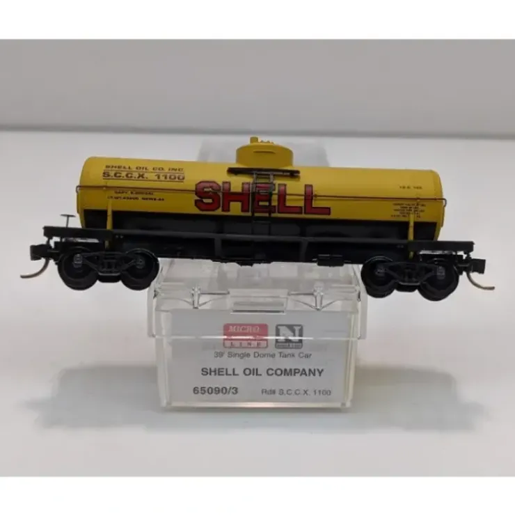 Micro-Trains 65090/3 N Scale Shell Oil Company 39' Single Dome Tank Car #1100 LN/Box - Your Source for Gaming Essentials* Trains