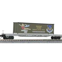 MicroTrains 52400105 60' Steel Flatcar w/40' Container Load - Ready to Run - Your Source for Gaming Essentials* Trains